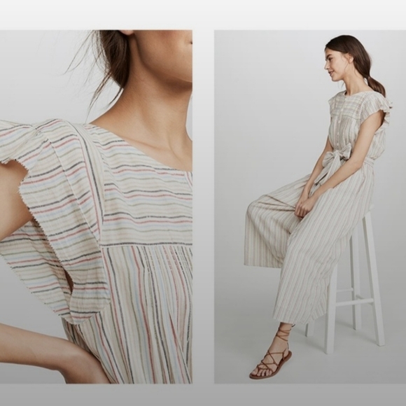 A Piece Apart Oaxaca Multicolor Stripe and Cream Jumpsuit Size 4 with flaws - Picture 2 of 13